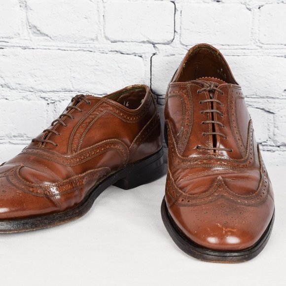 Vintage Men\'s Florsheim Imperial Brown Wingtip Brogue Oxford Dress Shoes - 9 D main image 8